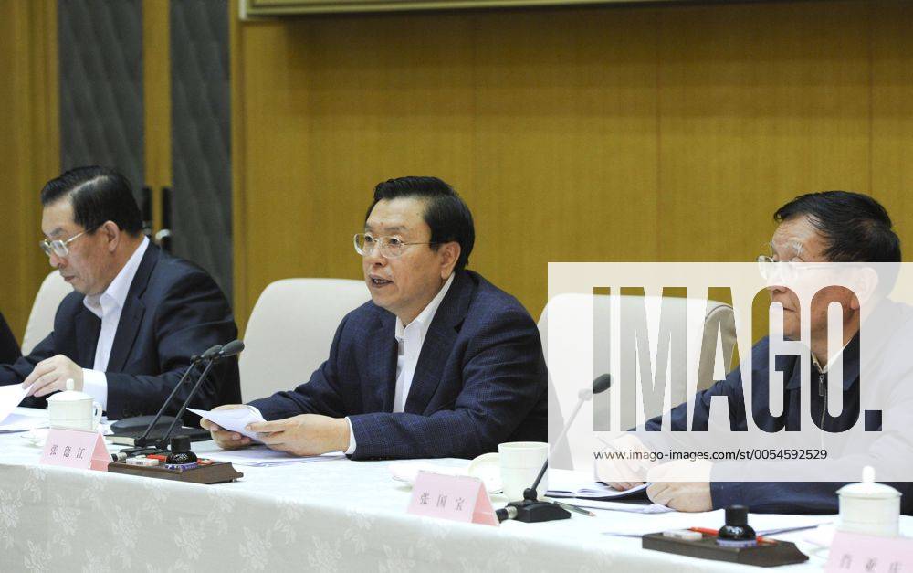 (101102) -- BEIJING, Nov. 2, 2010 (Xinhua) -- Chinese Vice Premier Zhang Dejiang (C) attends the televised conference on safe mining operations and accident prevention held in Beijing, capital of China, Nov. 2, 2010. (Xinhua Li Xueren) (zgp) CHINA-BEIJING-ZHANG DEJIANG-CONFERENCE ON SAFE MINING OPERATIONS AND ACCIDENT PREVENTION (CN)