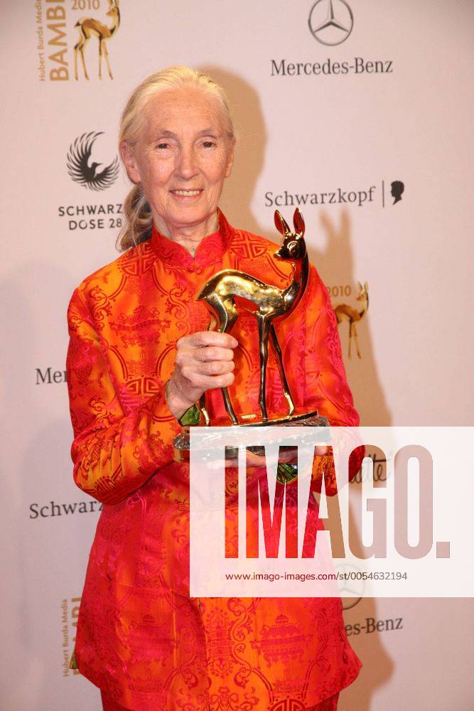 IMAGO ICONS: Jane Goodall Preisträgerin: Jane Goodall mit ihrem Bambi bei der 62. Bambi Verleihung 2010 in Potsdam am 11.11.2010 62. Bambi Verleihung 2010, Potsdam