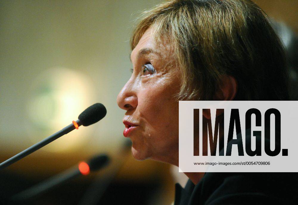 ITAR-TASS: MOSCOW, RUSSIA. DECEMBER 5, 2010. French author Julia Kristeva speaks at the 12th international fair of intellectual literature non fiction 2010 opened at the Central House of Artists. RE0DD3C6