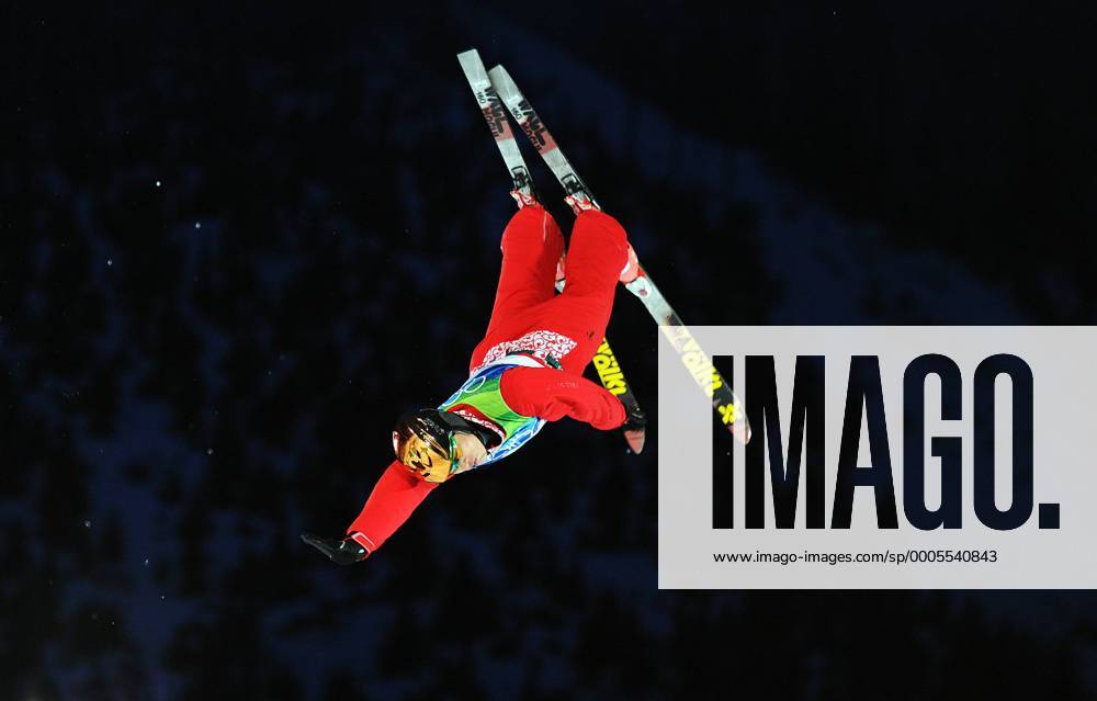 China s Liu Zhongqi acts during the men s aerials final of Freestyle Skiing at the 2010 Winter Olympic Games in Cypress Mountain, Canada