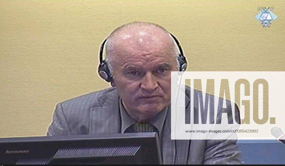 (110603) -- HAGUE, June 3, 2011 (Xinhua) -- Video grab taken on June 3, 2011 shows former Bosnian Serb commander Ratko Mladic appearing in court at the International Criminal Tribunal for the former Yugoslavia (ICTY) in the Hague. Mladic appeared on Friday before the Yugoslav war crimes court to hear charges of genocide over the 1992-95 Bosnian war. (Xinhua) (yc) HAGUE-MLADIC-COURT