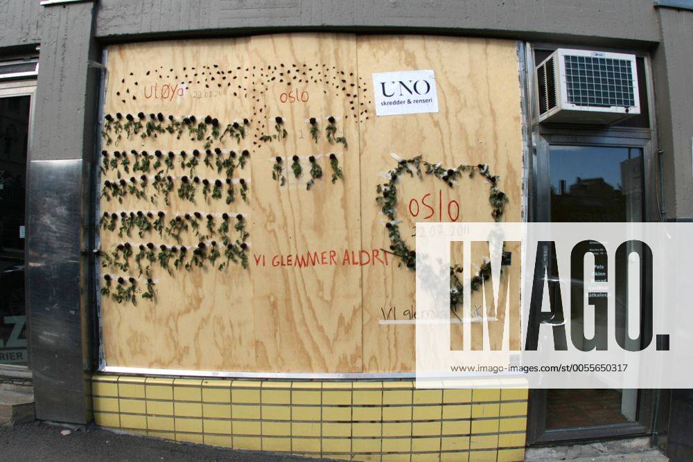 Auch acht Tage nach den Anschlägen von Oslo - am Samstag, 30. Juli 2011 - sind die Spuren in der Stadt immer noch deutlich sichtbar. Im Regierungsviertel wurden herausgesprengte Fenster mit Platten abgedeckt und überall in der Stadt gedenken die Menschen mit Blumen an die Getöteten.