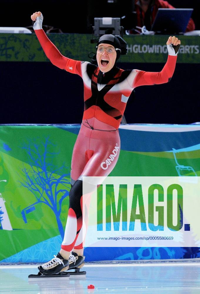 Olympische Spiele 2010 Richmond Olympic Oval Eisschnelllauf 5000 Meter Frauen Clara Hughes (KANADA) 3. Platz o0 Jubel, Freude