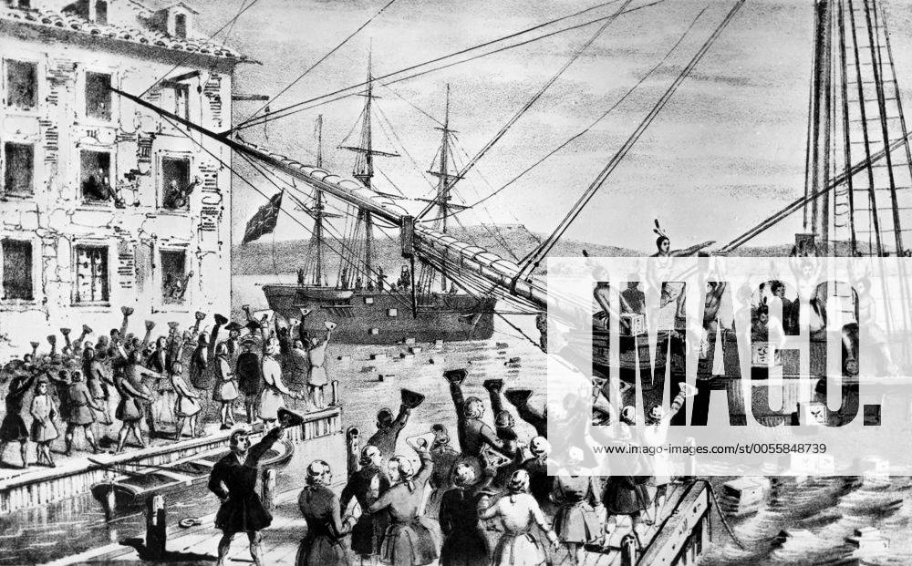 Boston Tea Party 1773 Mono Print UnitedArchives0771062
