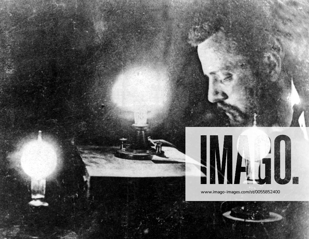 Charles Batchelor (1845-1910). The first photograph ever taken by incandescent electric lamps, 1883. Charles Batchelor was an inventor and close associate of American inventor, Thomas Alva Edison. He was involved in some of the greatest inventions and technological developments in history. Local Caption Mono Print UnitedArchives0542017