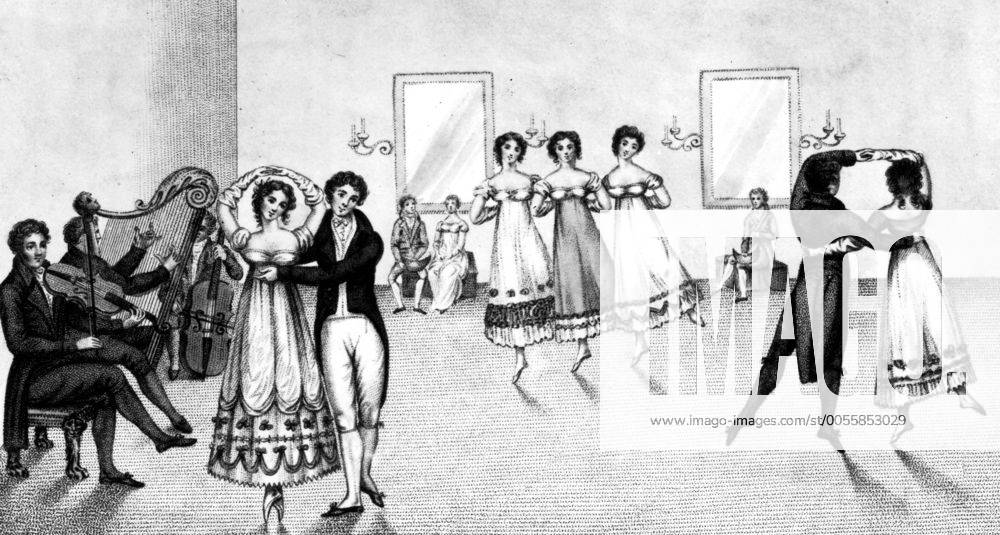 A group of Waltzers, 1817. Local Caption A Portrait of Jane Austen by David Cecil unused. POP 124 Mono Print !AUFNAHMEDATUM GESCHÄTZT! UnitedArchives0624468