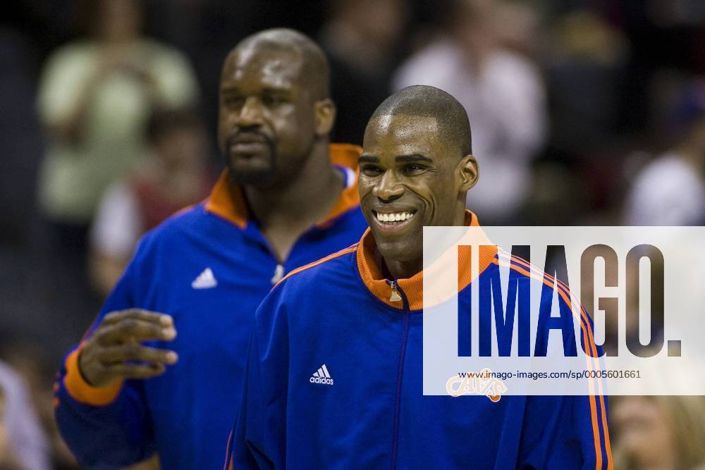 Cleveland Cavaliers forward Antawn Jamison (4) smiles as he warms up prior to playing the Charlotte Bobcats during an NBA basketball game at Time Warner Cable Arena in Charlotte, North Carolina on February 19, 2010. Icon32910021910982