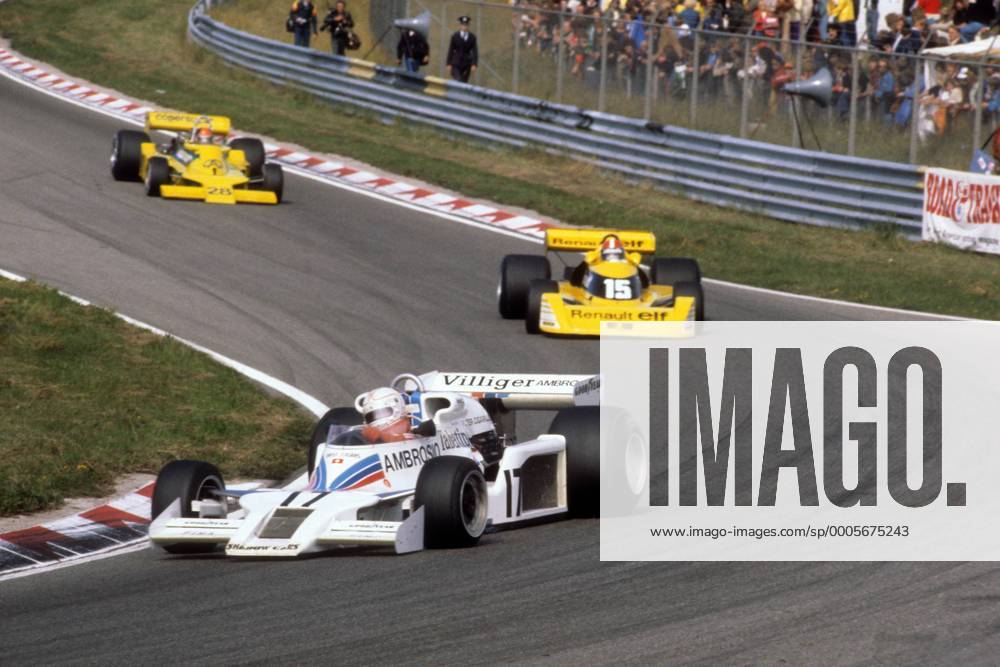 Alan Jones (Australien Shadow Ford), Jean Pierre Jabouille (Frankreich Renault) und Emerson Fittipaldi (Brasilien Copersucar) - Motorsport Grand Prix Herren Großer Preis der Niederlande 1977, Formel 1 WM, F1, F, GP Totale Zandvoort