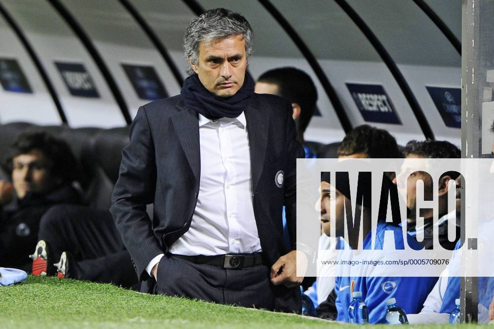 Mailand 31.03.2010, Champions League, Inter Mailand (blau) - ZSKA Moskau (weiß): Trainer Jose Mourinho (Inter)