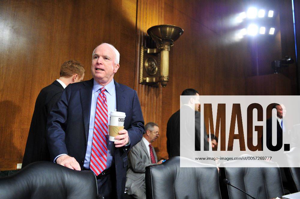 Ranking member on the Senate Armed Services Committee John McCain (R-AZ) arrives for a Senate Armed Services Committee hearing on the ongoing political unrest in Syria in Washington, D.C. on March 7, 2012. WAP20120307336