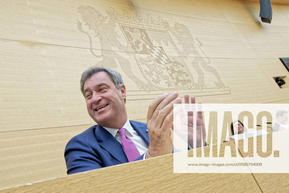 Markus Söder , CSU 22 Plenary Session of the State Parliament The Bavarian Prime Minister Dr. Markus Söder, CSU, at his seat on the government bench Munich Bavaria Germany