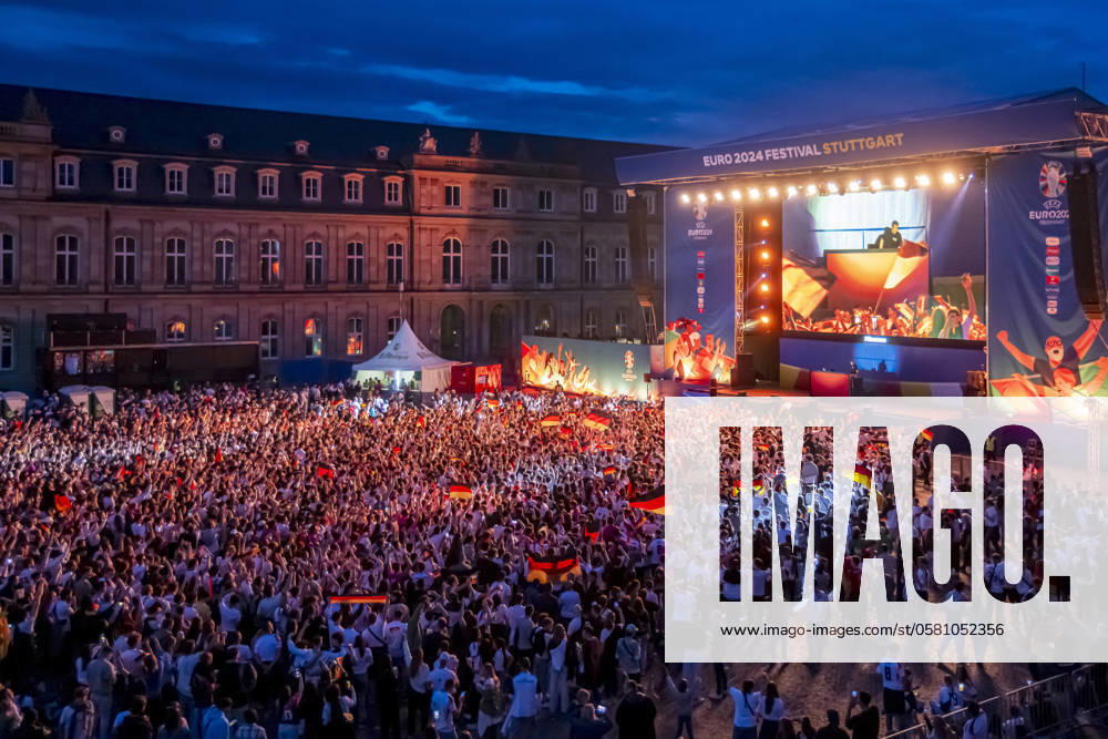 Public viewing in Stuttgart Germany Scotland 5 1 25,000 people celebrate the German national soccer team on the fan mile on Schlossplatz Motto for UEFA EURO 2024 The whole city a stadium 14 06 2024 Stuttgart, Baden Württemberg, Germany, Europe