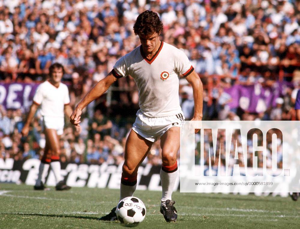 Fabio Capello (Milan) am Ball Fußball Herren Serie A 1977 1978, 1. Italienische Liga, AC Mailand Einzelbild Stadio Giuseppe Meazza, San Siro Mailand