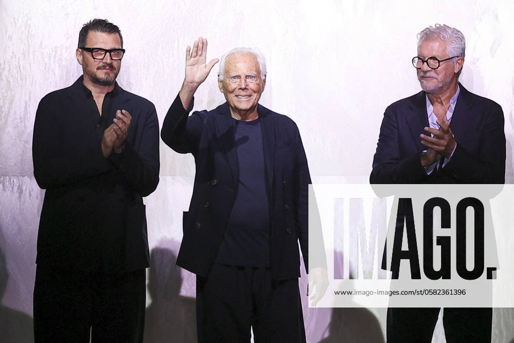 MFW - Armani Runway Giorgio Armani walks the catwalk of the Armani s Spring Summer 2025 Menswear Fashion show on June 17, 2024 in Milan, Italy. Photo by Marco Piovanotto ABACAPRESS.COM Milan Italy