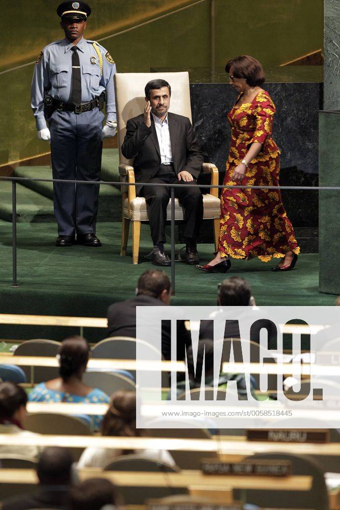 His Excellency Mahmoud Ahmadinejad, President of the Islamic Republic of Iran waits to address the United Nations at the 67th United Nations General Assembly in the UN building in New York City on September 26, 2012. NYP20120926123