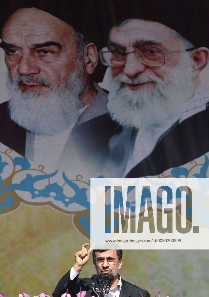 (130210) -- TEHRAN, Feb. 10, 2013 (Xinhua) -- Iranian President Mahmoud Ahmadinejad speaks during a rally to mark the 34th anniversary of the Islamic revolution at Azadi (liberty) Square in Tehran, Iran, Feb. 10, 2013. Hundreds of thousands of Iranians, carrying flags and banners in support of the Islamic administration, celebrated nationwide the 34th anniversary of the Islamic revolution on Sunday. (Xinhua Ahmad Halabisaz) (zcc) IRAN-TEHRAN-ISLAMIC REVOLUTION-34TH ANNIVERSARY
