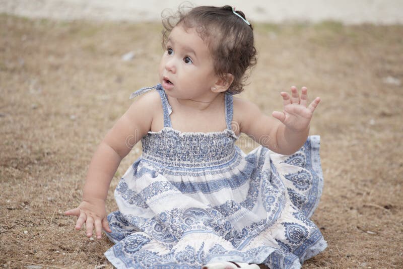 Adorable little baby, Adorable little baby posing in a modern dress model released