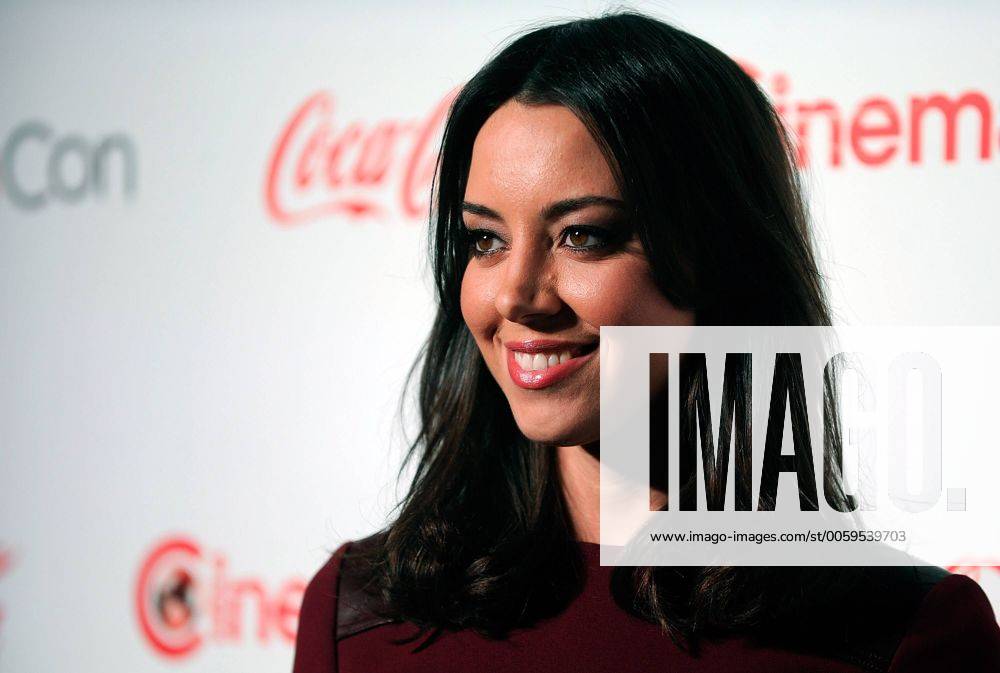 Actress Aubrey Plaza, recipient of the Breakthrough Performer of the Year Award, arrives at the CinemaCon awards ceremony at the Pure Nightclub at Caesars Palace during CinemaCon, the official convention of the National Association of Theatre Owners in Las Vegas, Nevada on April 18, 2013. LVP20130418747