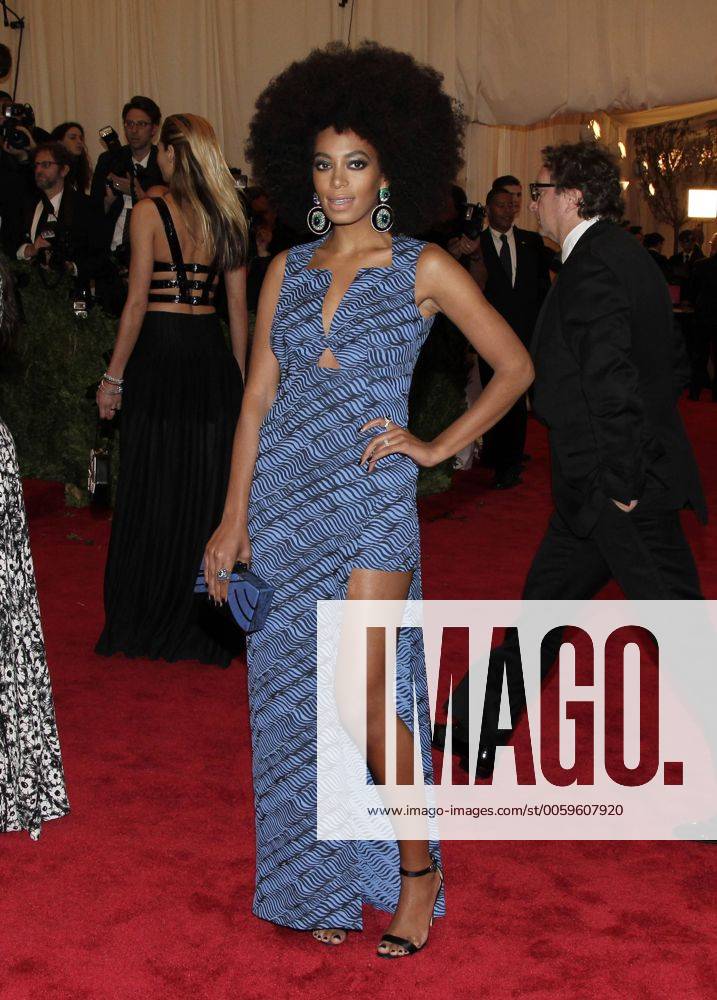 Solange Knowles arrives on the red carpet at the Costume Institute Benefit for the PUNK: Chaos to Couture exhibition at the Metropolitan Museum of Art in New York City on May 6, 2013. NYP20130506193