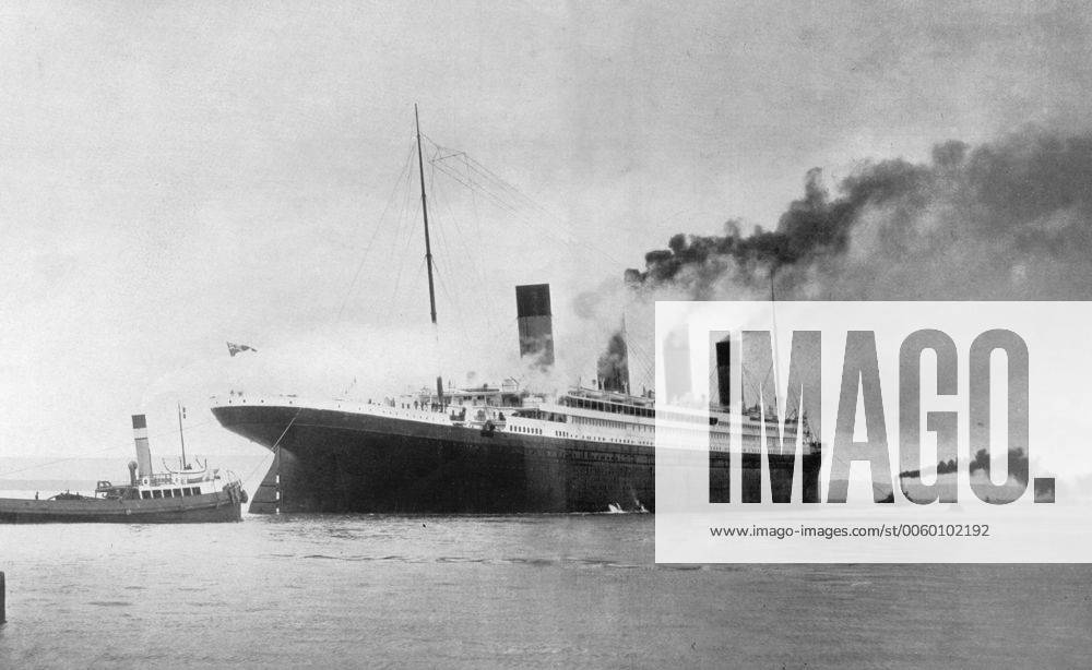 She who called for aid across the waters of the sea: The Palace which collided with an ice berg. The biggest ship in the world, which met disaster on her maiden voyage: The £1,500,000 White Star Liner Titanic leaving Southampton for her first trip to New York. 10th April 1912 UnitedArchives00933568
