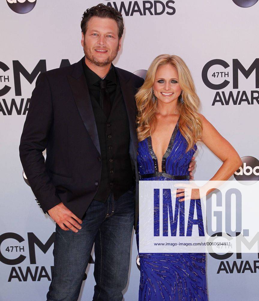 Blake Shelton and his wife Miranda Lambert arrive on the red carpet at the 47th Annual Country Music Awards at the Bridgestone Arena in Nashville, November 6, 2013. CMA20131106205