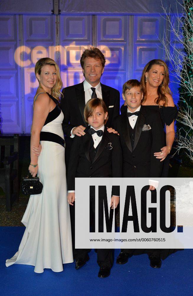 Jon Bon Jovi with wife Dorothea Hurley, daughter Stephanie Rose and sons Romeo Jon and Jacob Hurley attends the Winters Whites Gala in aid of Centrepoint at Kensington Palace, London, United Kingdom. Tuesday, 26th November 2013. AndrewxParsonsx xi-Images IIM-0924-0012
