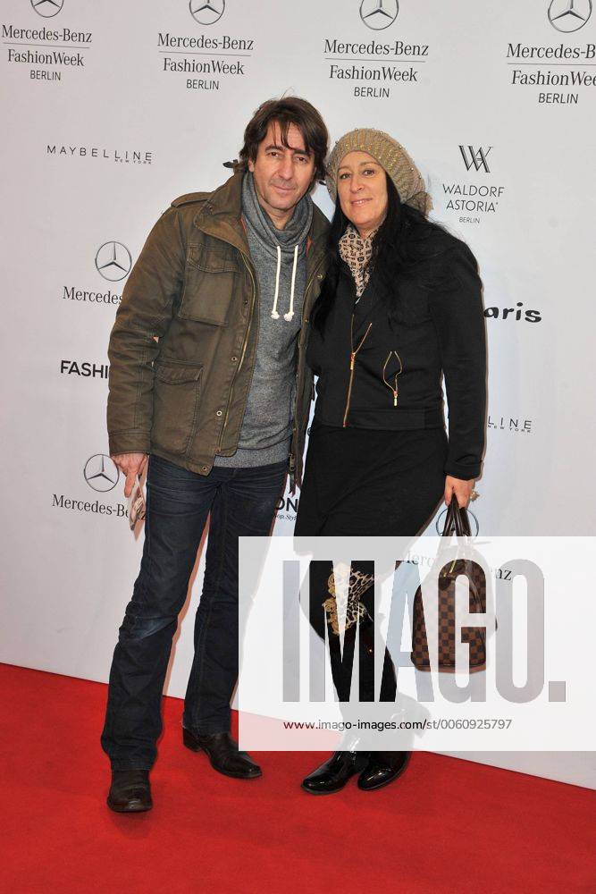 Dieter Landuris und seine Ehefrau Natascha bei der Minx by Eva Lutz Modenschau im Rahmen der Mercedes-Benz Fashion Week Herbst Winter 2014 am 15.01.2014 in Berlin MBFW Fashionweek 2014 in Berlin- Minx by Eva Lutz Fashionshow