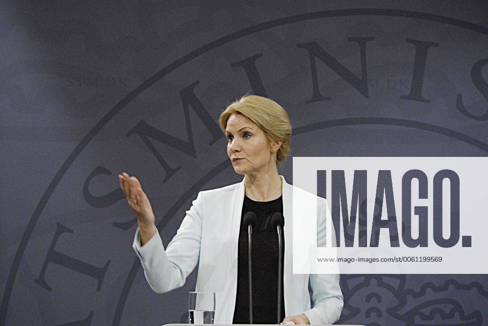 Pressekonferenz von Ministerpräsidentin Helle Thorning-Schmidt in Kopenhagen, Dänemark