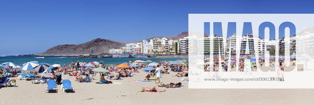 Strand Playa de las Canteras, Las Palmas, Gran Canaria, Kanarische Inseln, Spanien, Europa iblmal03871733