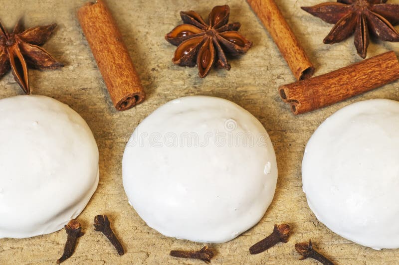 German Xmas cake Pfeffernuss, German Xmas cake Pfeffernuss with star anise,cloves and cinnamon sticks