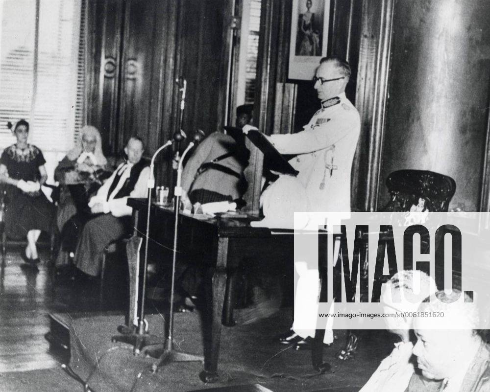Nov 08, 1954 - London, England, United Kingdom - SIR ALFRED SAVAGE, Governor of British Guiana, reads the Robertson Constitution Commission Report to the Legislative Council that reiterates his confidence in the people of British Guiana.. London United Kingdom - ZUMAk09