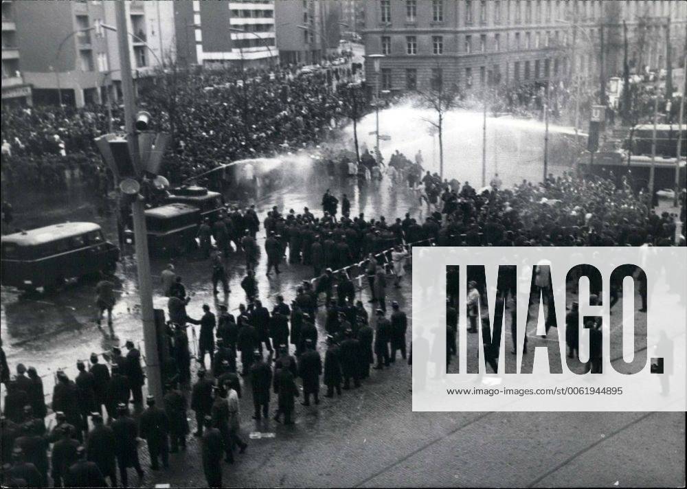 Apr. 12, 1968 - After the attempt to kill Rudi Dutschke-riots in Berlin: Friday afternoon more than 20,000 policeman were needed to control violent student demonstrators. The townhall protected by 2000 policeman was stormed by some 2000 young people, who could be held back only after using heavy watercanons. - ZUMAk09