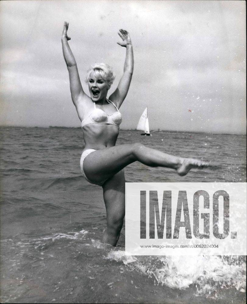 Feb. 29, 2012 - Its Keep Moving temperature in the Briny. Elke Sommer , 19 year old German actress , location shooting at West Wittering with Richard Todd for Don t bother to Knock , enjoys the water but finds the temperature such that vigour and movement is needed to keep her warm. - ZUMAk09