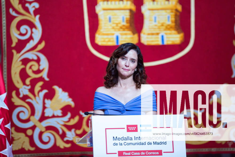 Javier Milei president of Argentina visits Madrid, Spain - 21 Jun 2024 Isabel Diaz Ayuso, president of the Community of Madrid seen during the ceremony to award Javier Milei, president of Argentina with the International Medal of the Community of Madrid, at the Real Casa de Correos. The Argentine president Javier Milei traveled to Spain personally to receive the International medal from the Community of Madrid and receive the award from the Juan de Mariana association at the Freedom Dinner . Madrid Spain