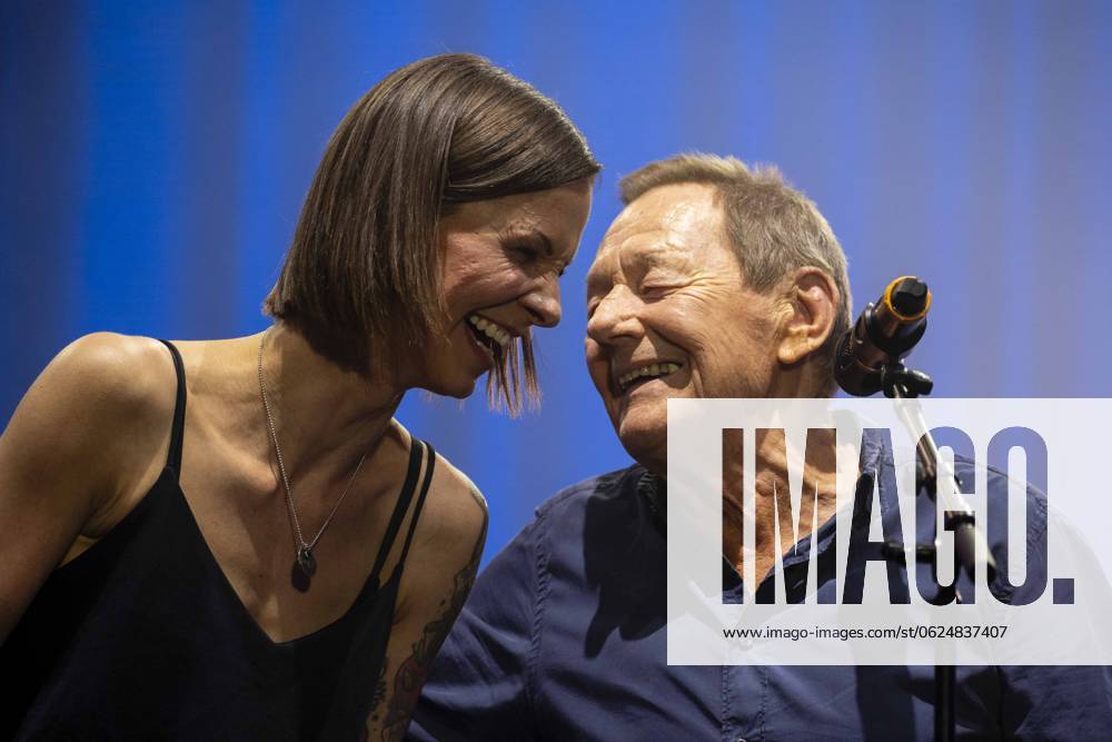 Vienna, Austria June 22, 2024 Christina Stürmer and Wolfgang Ambros on stage together at the 41st Danube Island Festival on the main stage Vienna