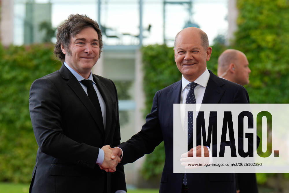State visit, Federal Chancellor Scholz, President Milei Federal Chancellor Olaf Scholz receives the President of the Argentine Republic, Javier Milei, at the Federal Chancellery Berlin Berlin GER