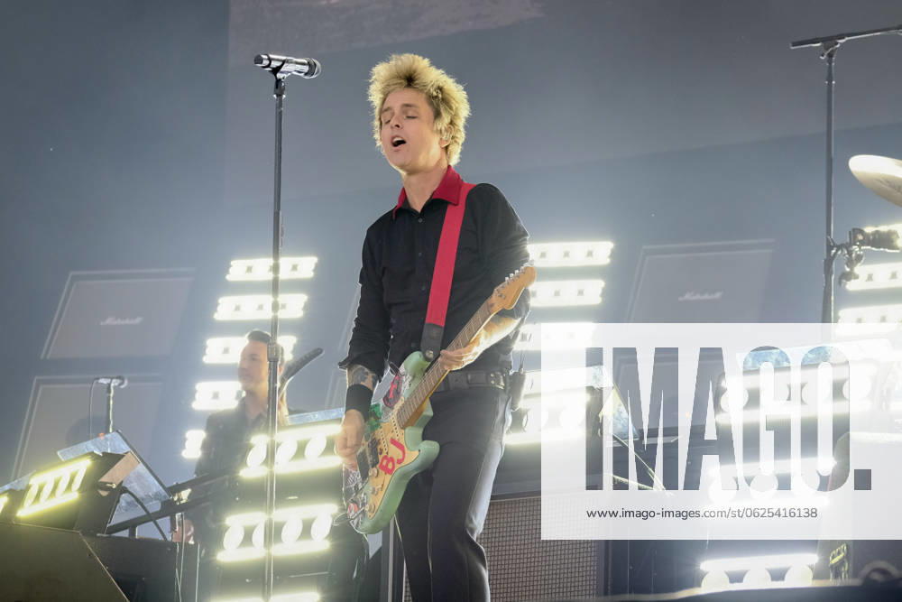 American punk band Green Day performance in Newport, UK - 23 Jun 2024 Billie Joe Armstrong, lead singer and guitarist with American punk band Green Day performs live on stage at Isle of Wight Festival. Newport United Kingdom