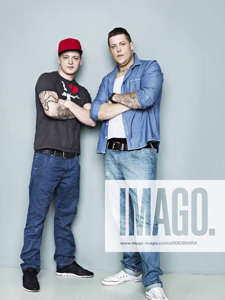 Portrait of young men with tattoos model released STKF000329