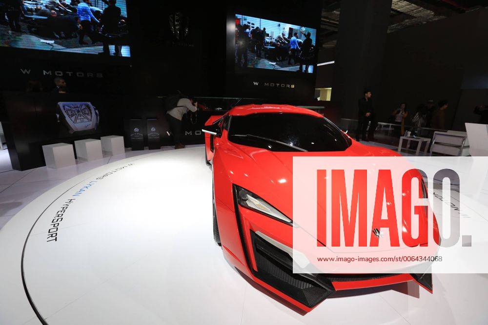 (CHINA OUT) Red Lykan Hypersport which is one of the world only 7 sports cars shows at the 2015 Shanghai Auto Show on April 20, 2015 in Shanghai, China. CFP466287002