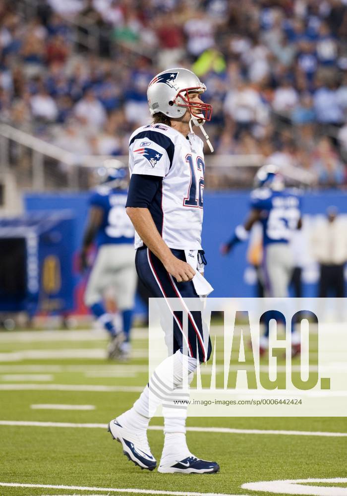 September 02 2010: Patriots quarterback Tom Brady (12) walks off the field after throwing an interception the first quarter during a preseason game between the New York Giants and the New England Patriots at the New Meadowlands Stadium in East Rutherford, New Jersey. Giants defeated the Patriots 20-17 - ZUMAcw2