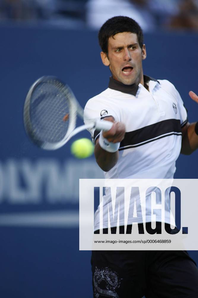 Novak Djokovic (SRB) in action during his 2010 US Open Quarterfinals match in Arthur Ashe Stadium at the USTA Tennis Center in Flushing, New York on September 8, 2010. --- Icon33010090813