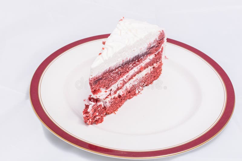 Red velvet cake, Red velvet cake is very dramatic looking with its bright red color sharply contrasted by a white cream
