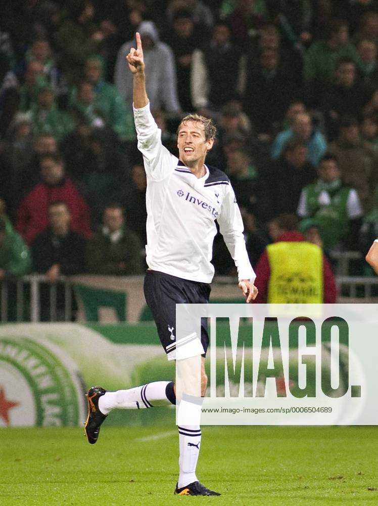 Bremen, 14.09.2010, Fußball Torjubel: Peter Crouch (Tottenham) SV Werder Bremen - Tottenham Hotspur FC