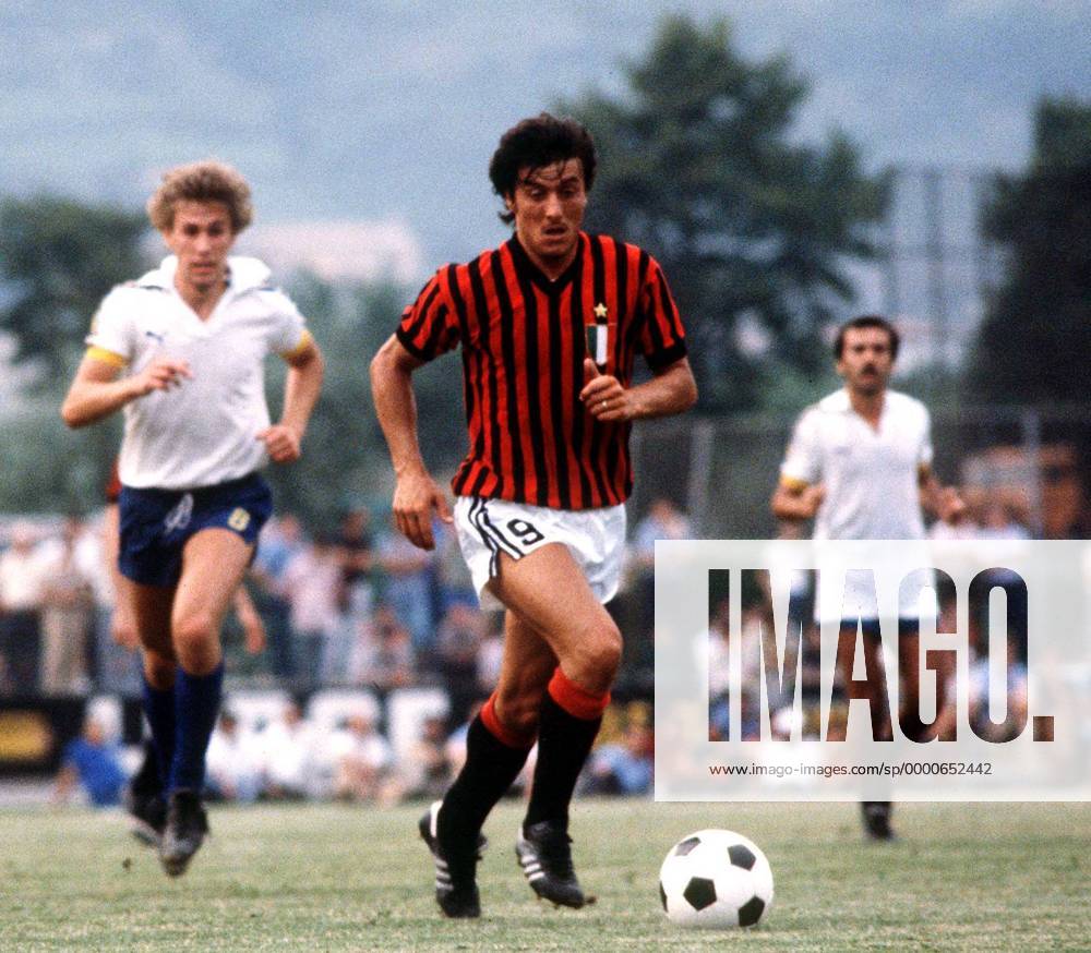 Roberto Antonelli (Milan, Mitte) am Ball Fußball Herren Serie A 1979 1980, 1. Italienische Liga, AC Mailand Gruppe Dynamik,