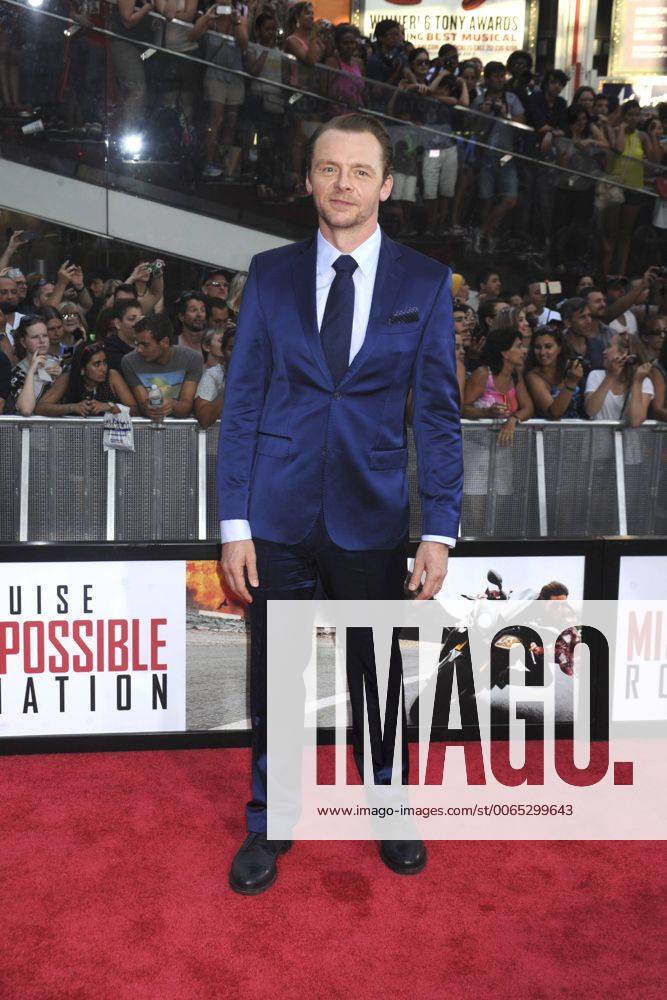 Simon Pegg bei der Premiere des Kinofilms Mission: Impossible - Rogue Nation am Times Square. New York, 27.07.2015 Foto:xD.Tinex xFuturexImage