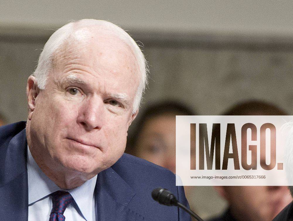 Washington, District of Columbia, United States of America - United States Senator John McCain (Republican of Arizona), Chairman, US Senate Committee on Armed Services listens to testimony concerning Impacts of the Joint Comprehensive Plan of Action (JCPOA) on U.S. Interests and the Military Balance in the Middle East on Capitol Hill on Wednesday, July 29, 2015..Credit: Washington United States of America - ZUMAs152