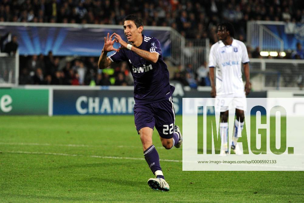 AJ Auxerre - Real Madrid CF - Champions League 2010 2011 - 28.09.2010: Angel DI MARIA (Real Madrid) - xAnthonyxBibardxFEPx o0 Jubel, Freude