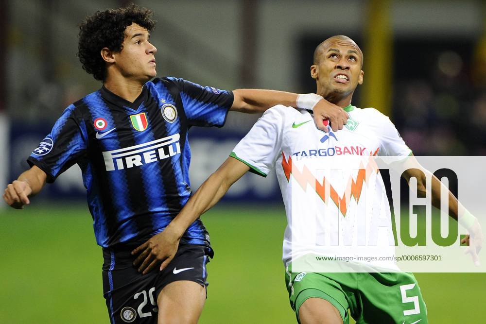 Inter Mailand vs SV Werder Bremen (weiß): v.li. Philippe Coutinho- Wesley