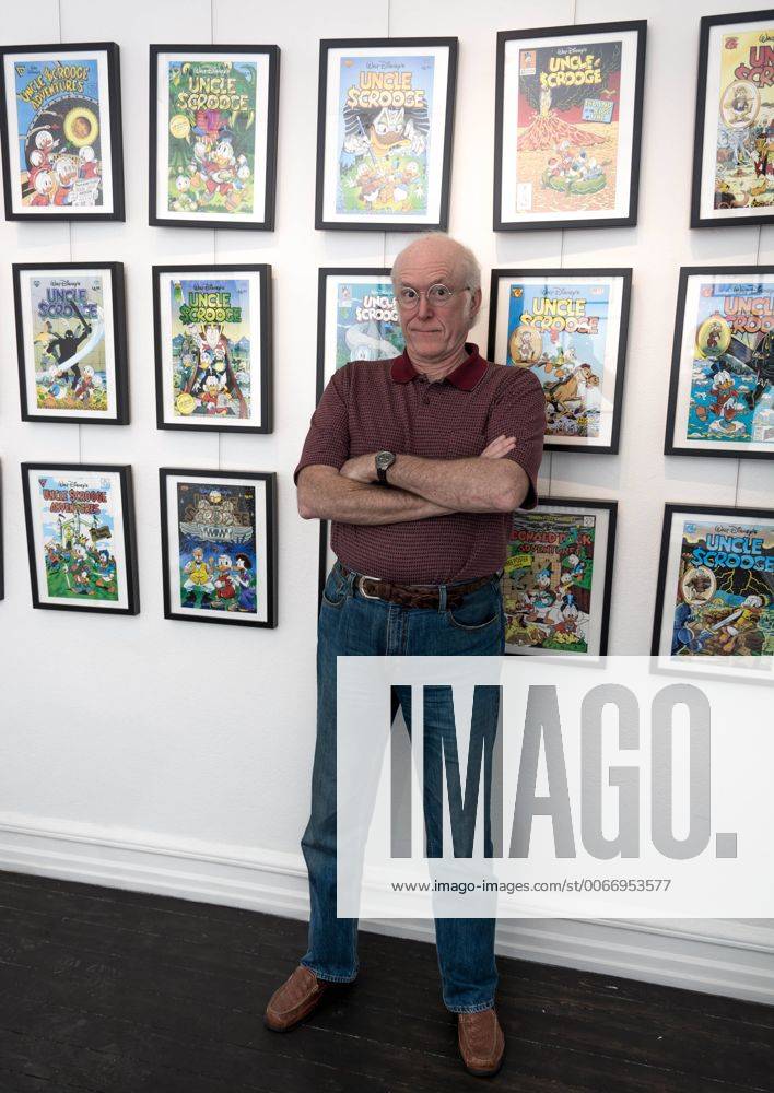 Nov. 18, 2015 - Sweden - Don Rosa in front of his exhibition. Keno Don Hugo Rosa, known simply as Don Rosa is an American comic book author and illustrator known for his stories about Scrooge McDuck, Donald Duck and other Disney characters. Many of his stories are built on characters and locations created by Carl Barks, including the story that brought him to fame as a modern Disney artist. Sweden - ZUMAp133