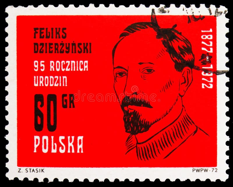 Postage stamp printed in Poland shows Feliks Dzierzynski, 60 gr - Polish grosz, circa 1972, MOSCOW, RUSSIA - SEPTEMBER 27, 2019: Postage stamp printed in Poland shows Feliks Dzierzynski, 60 gr - Polish grosz, circa 1972, collection, correspondence, heritage, historic, hobby, isolated, issue, letter, mail, old, philatelic, philately, image, postal, postmark, retro, vintage, portrait, famous, people, politicians